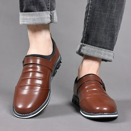

PhoneSoap Fashion Style Men s Breathable Comfortable Business Lace Up Leisure Solid Color Leather Shoes Brown