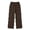 Coffee, variant on lnmuld Girls Solid Linen Look Wide Leg Pants Elastic Waist Double Patch Pockets Loose Casual Trousers Color:Pink,Size:6-7 Years