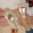 thumbnail image 4 of Mujeres Más Tamaño Vestidos de Verano Doble Correa Cuña Tacón Sandalias Casual Versátil Aumento de la Altura Zapatos Primavera, 4 of 9
