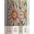 thumbnail image 6 of Vintage Daisy Floral Sheer Curtains 63 Inch Length 2 Panels Set Window Treatments, Spring Flowers Botanical Leaves Rustic Rod Pocket Semi Curtains for Living Room/Bedroom/Kitchen Décor, 104"W x 63"L, 6 of 7