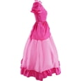 thumbnail image 6 of 6-Piece Galaxy Princess Cosplay Costume Set for Women, Satin Cosplay Party Gown with Crown, Star Wand & Accessories, Complete Halloween Dress-Up Outfit (Pink), 6 of 8