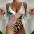 thumbnail image 3 of Gibobby Bañador de una pieza Trajes de baño Printi para mujer Trajes de baño Monokini Trajes de baño con cuello en V Trajes de baño(Rosa,M), 3 of 4