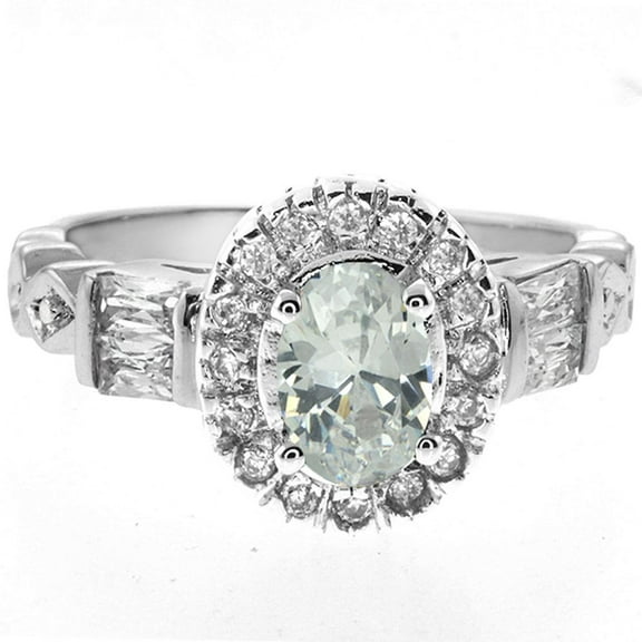Gem Stone King 2.5 Ct White Color Oval Cut Cubic Zirconia CZ 925 Sterling Silver Ring (Size 8)