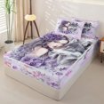 thumbnail image 2 of Manfei Romantic Floral Lady Zipper Twin Comforter Sets with Fitted Sheet and 2 Pillowcases,Gray Wolf Zipper Bedding Set,Pink Reversible,4pcs, 2 of 8