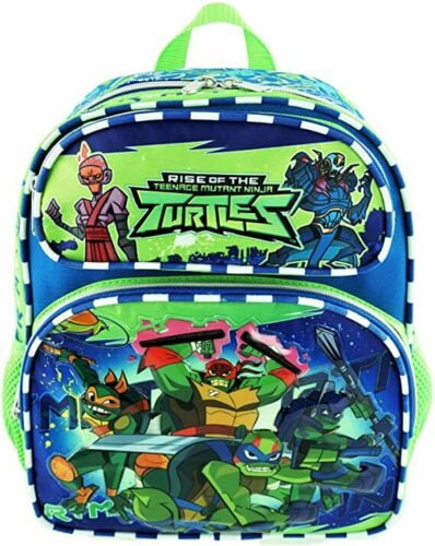 Teenage Mutant Ninja Turtles Boys 15 Backpack and Free Water Bottle Green 