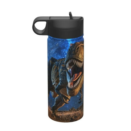 

Zeuib Starry Night Charging Dinosaur Print 18oz Sports Insulated Kettle Insulated Cups With Handle Sports Water Kettle Water Bottle Insulated