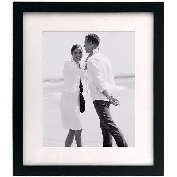 LINEAR WOOD ebony-black 7x9 4x6 frame with coordinated mat by Malden - 4x6