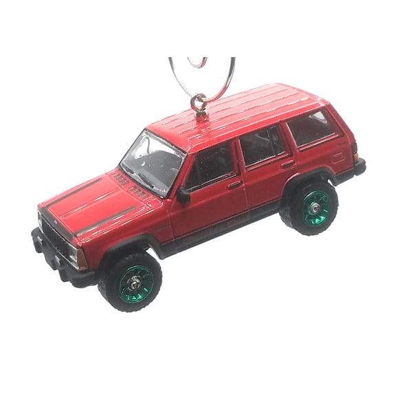 Christmas Ornament for 1984 Jeep Cherokee Chief Red Black Green Rims LMT ED