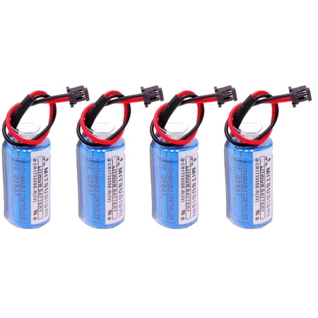 4Pcs CR17335SE-R/3V Q6BAT PLC 3V 1800mAh Li-ion Battery for Mitsubishi Q25PRHCPU Q170HBATC QNS FANUC System
