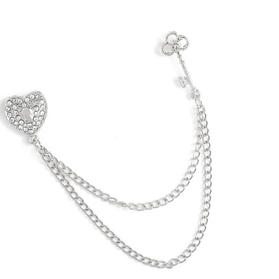 Creative Heart Key Design Brooch Necklace Fashionable Elegant Brooch For Casual Outfits Party Wedding Event
