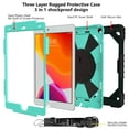 thumbnail image 3 of Allytech Kids Case for iPad 9th/8th/7th Gen 2021/2020/2019 Cover with Pencil Holder/ Shoulder Strap, 360°Rotating Kickstand Hand Strap Rugged PC + TPU Shockproof Case for iPad 10.2", Black Mint, 3 of 6