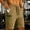 Khaki, variant on Men's Quick Dry 9 Inch Workout Shorts, Elastic Waist Drawstring Gym Shorts with Zipper Cargo Pocket, Lightweight Breathable Athletic Shorts for Running & Training White