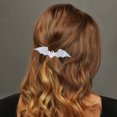 thumbnail image 2 of Unique Bargains 1 Pc Hair Clip Halloween Bat Wing Ghost Hair Clips for Women Silver Tone, 2 of 5