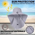 thumbnail image 3 of Minzimin UPF 50+ Sun Protection Hat for Men and Women, Wide Brim Outdoor Beach Fishing Cap with Neck Flap, Breathable Mesh, Windproof, 3 of 7