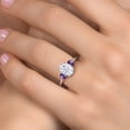 thumbnail image 4 of Gem Stone King 925 Sterling Silver White Moissanite and Purple Amethyst Engagement Ring for Women | 2.60 Cttw | Oval 9X7MM | Gemstone Birthstone | Size 7, 4 of 7