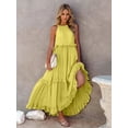 thumbnail image 6 of Ruffled Sleeveless Tiered Maxi Dress with Pockets, 6 of 11