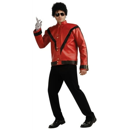 Deluxe Michael Jackson Jacket Adult Costume Thriller Jacket (Red & Black) - Small