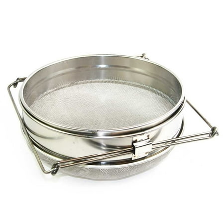 304 Stainless Steel Top - Goodland Bee Supply® Food Grade 304 Double Sieve Stainless Steel Bucket Top Honey Strainer, Filter for Honey processing / Extraction and Filter
