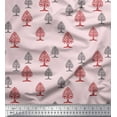 thumbnail image 1 of Soimoi Poly Georgette Fabric Tree Block Print Fabric by The Yard 52 Inch Wide, 1 of 1