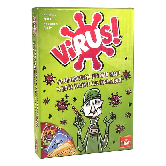 Viral card game, fun card game, green