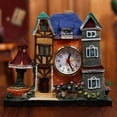 thumbnail image 5 of Despertador Creative House de resina con forma de casa vintage europeo, 5 of 5