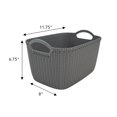 Homz Medium Decorative Storage Rattan Bin, Grey, Set of 12
