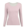 thumbnail image 3 of Shpwfbe Thermal Underwear for Women Thermal Shirts for Women Autumn Winter Warm Plus Size S Compression Function Fleece Pink XXL, Long Sleeve Undershirt for Women, Womens Thermal Tops, 3 of 9