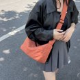 thumbnail image 4 of Bolsos de hombro de lona para mujer, bandolera cruzada sólida, bolso con cremallera (naranja), 4 of 7