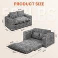 thumbnail image 2 of Centilab Convertible Sofa Bed, Loveseat Sleeper Sofa, 3 in 1 Folding Couch Bed with 2 Pillows, Pull Out Floor Couch for Living Room Bedroom Lounge, Gray, 2 of 9