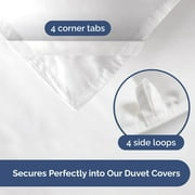 لحاف بديل فاخر من CGK Linens - لحاف مزدوج الحجم مناسب لجميع المواسم، ناعم ومريح، أبيض