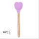 thumbnail image 1 of Love espátula de silicona, mango de madera, espátula de silicona, utensilios de cocina 4 piezas, 1 of 12