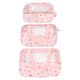 thumbnail image 2 of Bolsas Cosméticas Transparentes, Cremallera Rosa Floral Estampado Inapro Transparente PU PU Bolsas de Tocador Transparente 3 Tamamos para Gimnasio, 2 of 7