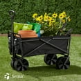thumbnail image 4 of Seina 150lb Capacity Collapsible Steel Outdoor Utility Wagon Cart, Black, 4 of 9