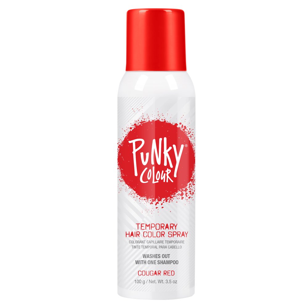 PUNKY Temporary Hair Color Spray, Cougar Red, 3.5oz