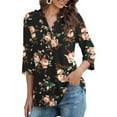 thumbnail image 3 of a.Jesdani Womens Plus Size Tunic Tops 3/4 Sleeve Casual Floral Henley Shirts m-4x, 3 of 9