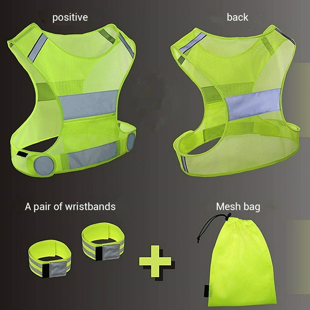 Chaleco reflectante con bandas para los brazos equipo para correr chaleco de seguridad de malla Chaleco reflectante con bandas para los brazos equipo para correr Chaleco de ANGGREK Otros