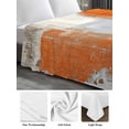 thumbnail image 5 of Full Size Flat Sheet Only, Burnt Orange Soft Brushed Microfiber Bed Sheets, Modern Geometric Grey Oil Painting Abstract Hotel Quality Breathable Bedding Top Sheet, Easy Care, 81"x96", 5 of 9