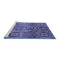 thumbnail image 2 of Ahgly Company Machine Washable Indoor Square Abstract Blue Modern Area Rugs, 6' Square, 2 of 4