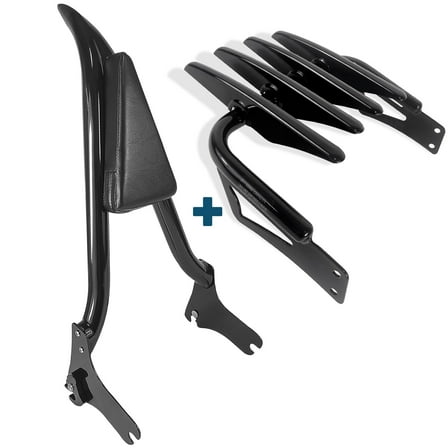 Fjpacemt Backrest Sissy Bar Luggage Rack for 97-08 Motorcycle Harley Road King Electra Glide Touring