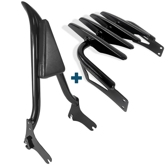 Fjpacemt Backrest Sissy Bar Luggage Rack for 97-08 Motorcycle Harley Road King Electra Glide Touring