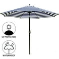 thumbnail image 5 of Bibana 9 ft Outdoor Patio Umbrella with Push Button Tilt, Easy Crank Lift, 8 Steel Ribs - Blue and White, 5 of 9
