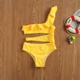 thumbnail image 4 of Sunisery Toddler Girl Oblique Shoulder Swimsuit Lotus Swimwear Bathing Suit, 4 of 6