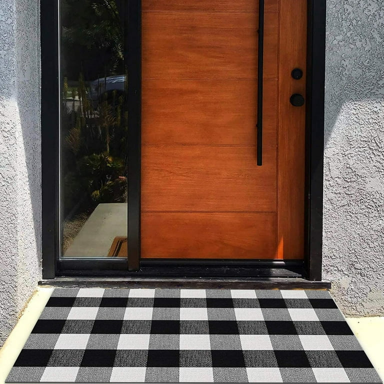 Black And White Outdoor Door Mat, Outdoor Layered Door Mats
