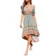 thumbnail image 3 of Txlixc - Vestido de manga corta para mujer, estilo vintage, estampado, cuello en V, con lazo, sin espalda, irregular, midi Txlixc  Moda, 3 of 9