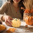 thumbnail image 7 of Fllostpr Halloween 2PC Wax Pumpkin Scented Candle, Yellow Handmade Aromatherapy Candle for Home Cafe Party Table Desk Indoor, 2.5x1.7", 7 of 7