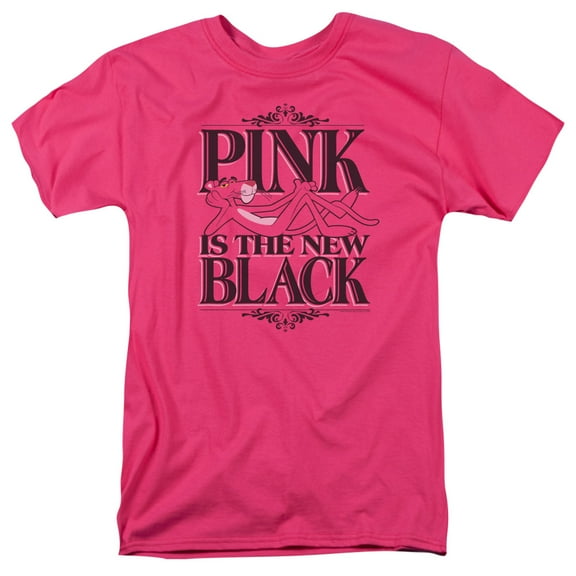 Pink Panther The New Black Adult 18/1 T-Shirt Hot Pink