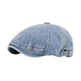 thumbnail image 1 of Gorra de mezclilla lavada plana para hombre, gorra ajustable Gatsby Newsboy, 1 of 2