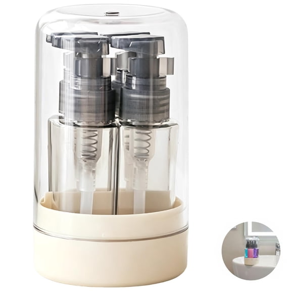 4-in-1 Travel Bottle Set, 2.8 x 4.8 in Leak-Proof Toiletries Kit, 4 Pcs 1.2 oz Refillable Containers for Shampoo Lotion, Portable Dispenser with Cup and Labels for Travel Business Trip