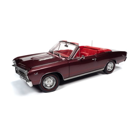 1967 Chevy Chevelle SS 396 Convertible, Madiera Maroon Red - Auto World AMM1244 - 1/18 scale Diecast Model Toy Car