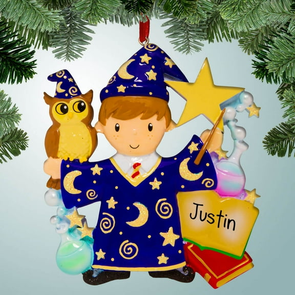 Wizard - Boy - Personalized Christmas Ornament - Magic - Perfect Stocking Stuffer - Great Gift Ideas